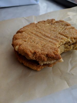 Peanut butter cookie with creamy filling. Amazing. at FoMu - Tremont in Boston