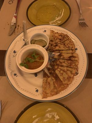 Indian style pancakes￼ at Bistro Arbol in Lanzarote