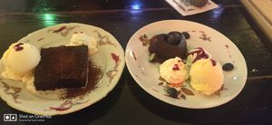 Brownie and panacotta at Bistro Arbol in Lanzarote