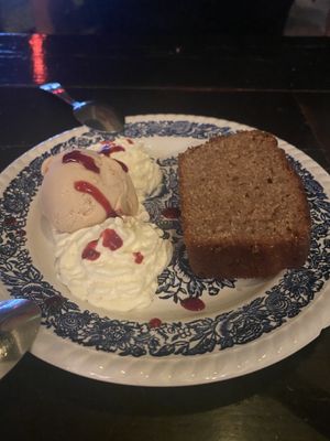 Lemon and Poppy Seed Cake with Hazelnut Ice cream  at Bistro Arbol in Lanzarote