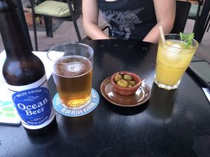 Olives and drinks   at Bistro Arbol in Lanzarote