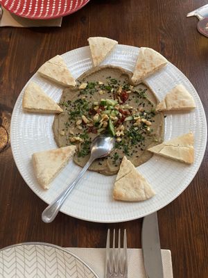 Baba ganoush starter   at Bistro Arbol in Lanzarote