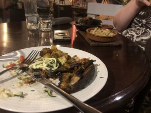 So keen to eat I dived in pre photo    at Bistro Arbol in Lanzarote