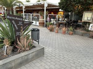 Signage for Bistro Arbol  at Bistro Arbol in Lanzarote