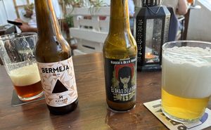 On the left a Lanzerote IPA and on the right a Tenerife IPA  at Bistro Arbol in Lanzarote