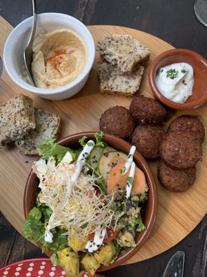 Falafel platterr  at Bistro Arbol in Lanzarote