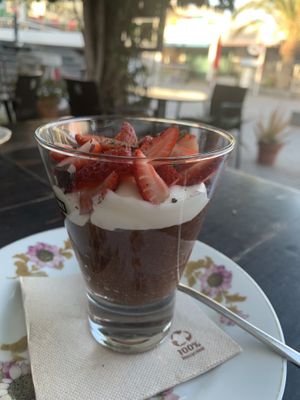Chocolate mousse  at Bistro Arbol in Lanzarote