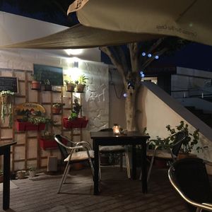 Beautifully put together seating  at Bistro Arbol in Lanzarote