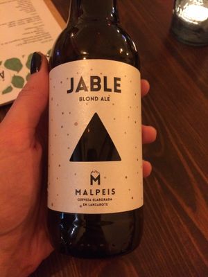 Local beer at Bistro Arbol in Lanzarote