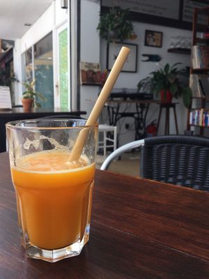 fresh orange juice.. I miss it   at Bistro Arbol in Lanzarote