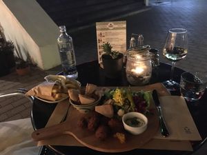 delicious candle-lit post workout feast for one!! ????‍♀️ at Bistro Arbol in Lanzarote
