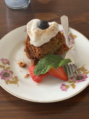 Carrot cake at Bistro Arbol in Lanzarote