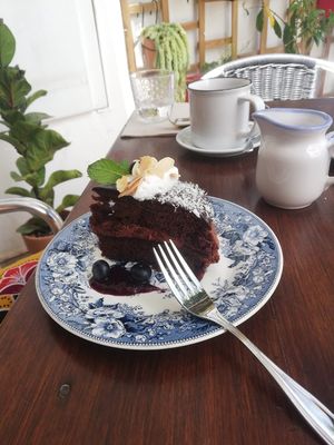 Vegan Double Chocolate Cake ❤️😍 at Bistro Arbol in Lanzarote