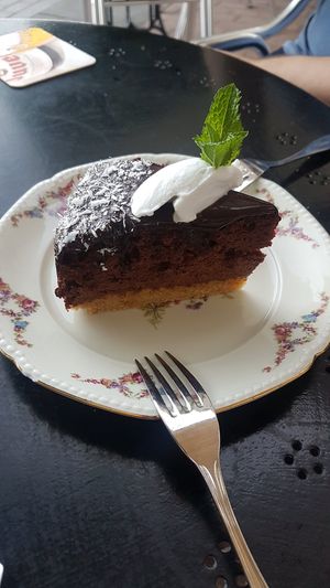 Chocolate cake at Bistro Arbol in Lanzarote