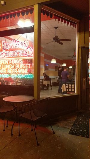 Looking in at Maple Indian Cuisine in Goshen