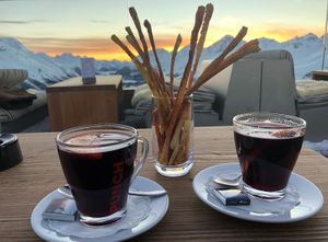  View from outside at Romantik Hotel Muottas Muragl in Samedan