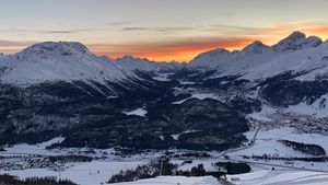 View from the outside terrace.  at Romantik Hotel Muottas Muragl in Samedan