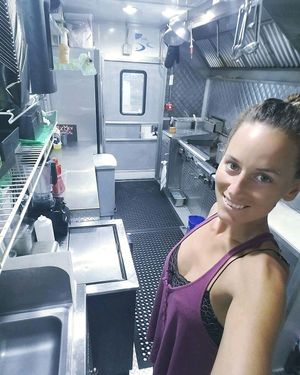 Inside food truck at Taco Grilla in Key West