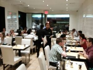 inside at Saravana Bhavan in New York City