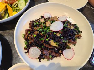 Vegan mushroom fried wild rice at Sun the Bud - 썬더버드 in Seoul
