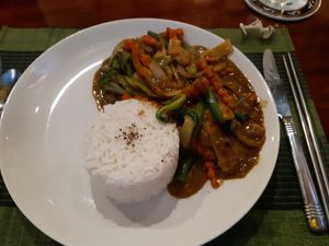 Rice with Satay vegetables at Rendezvous du Vietnam in Cairns