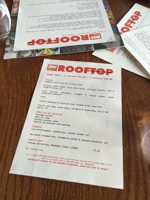 Menu at Rooftop Restaurant and Bar - Royal Shakespeare Company in Stratford-upon-avon