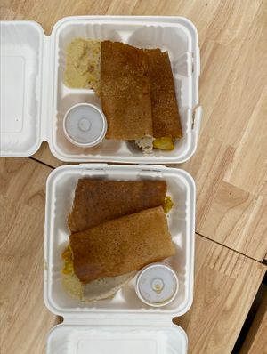 2 spicy masala dosas at NY Dosas in New York City