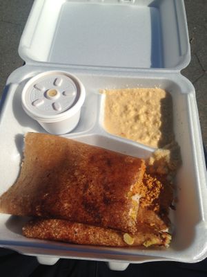Dosa in a box at NY Dosas in New York City