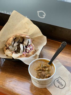 With delicious soup!  at Taïm - West Village in New York City