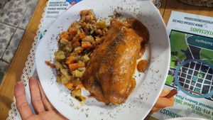 Plato principal at La Reforma Restaurante Vegetariano in Paipa