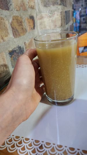 Jugo natural at La Reforma Restaurante Vegetariano in Paipa