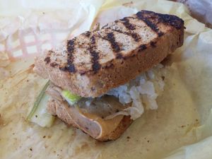 meatless Tofurky Reuben  at Mustard's Last Stand in Boulder