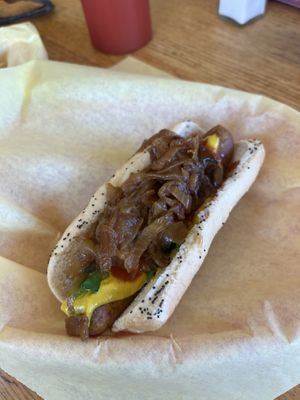 Veggie dog  at Mustard's Last Stand in Boulder