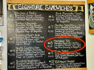 Tofu sandwich is yummy !  at Beach Pea Baking Co in Kittery