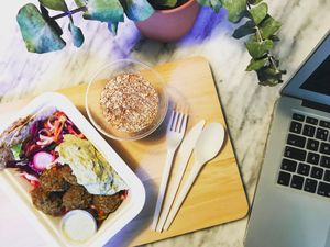 TOO vegan lunch at Fundação Amália Rodrigues at TOO Naturally Healthy Food in Lisbon