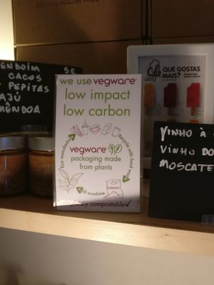 All cutlery and packages are made from plants at TOO Naturally Healthy Food in Lisbon