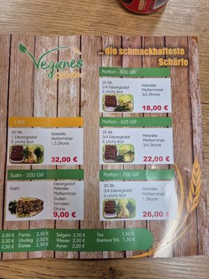 Menü at Veganes Cigköfte in Limburg