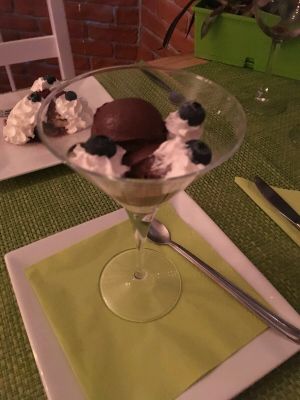 Chocolate mousse - delicious and creamy! at Past & Future in Fuerteventura