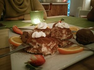 Dessert selection, tiramisu and chocolate at Past & Future in Fuerteventura
