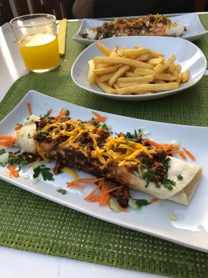 Soy mince in tortilla  at Past & Future in Fuerteventura