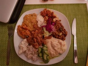 Awesome food from the buffet. at Past & Future in Fuerteventura