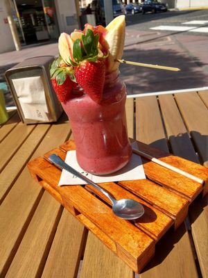 Pineapple, Berries and Banana Smoothie at Past & Future in Fuerteventura