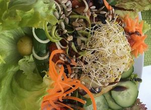 Lovely salad  at Past & Future in Fuerteventura
