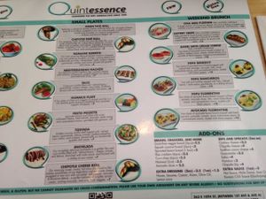 Menu view 2 at Quintessence in New York City