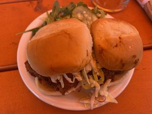 Bbq jackfruit slider  at Oak  in Seattle