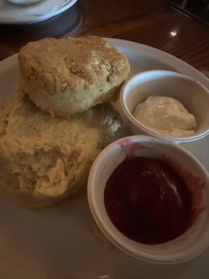 Side biscuit w/ vegan butter and tasty jam   at Oak  in Seattle