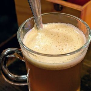 Vegan hot buttered rum at Oak  in Seattle