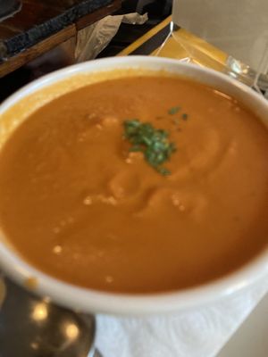 Vegan tomato soup at Oak  in Seattle