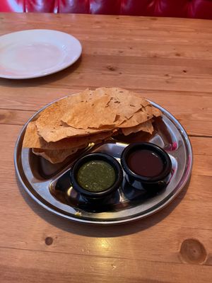 The Papad with mint and tamarind is always a  crispy treat. at Bombay Deluxe in Anchorage