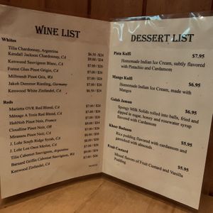 Wine & dessert at Bombay Deluxe in Anchorage